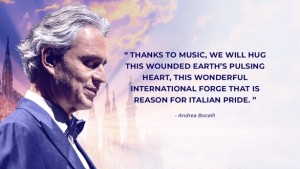 Đêm 12-4, danh ca Andrea Bocelli ‘hát cho niềm hi vọng’ phục sinh